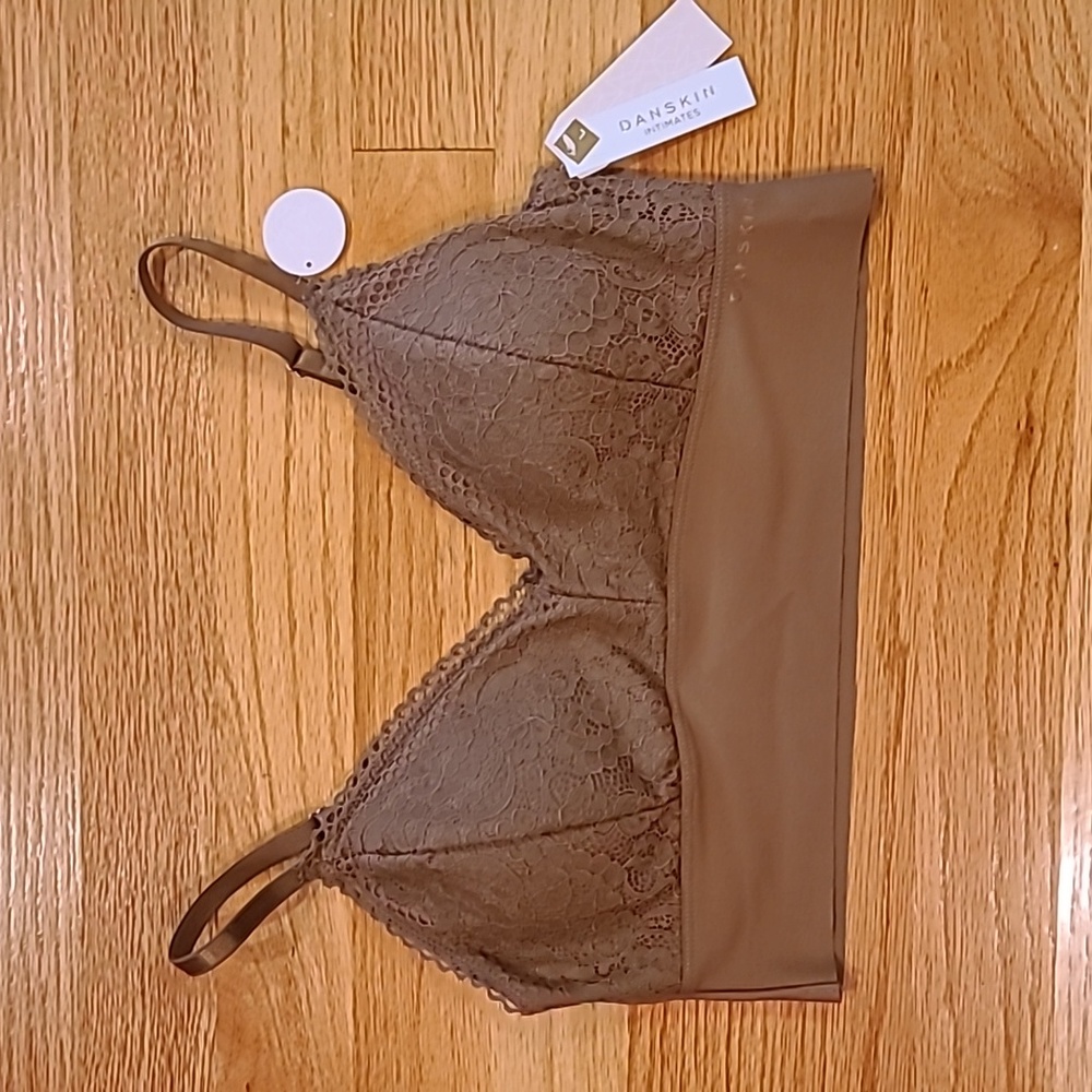 Danskin Invisible Support Brown Lace Bralette